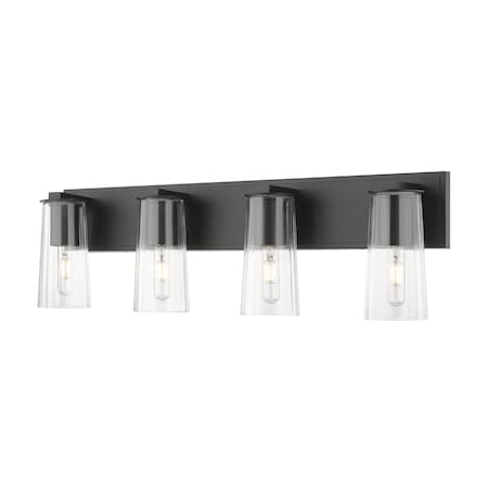 Z-Lite Titus 4 Light Vanity, 32in. W x 9.5in. H, Matte Black 826-4V-MB